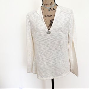 Haiku Cream 100% Cotton Y2K Long Sleeve Top Shirt